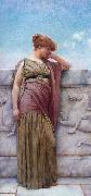 John William Godward Godward Leaning on the Balcony oil